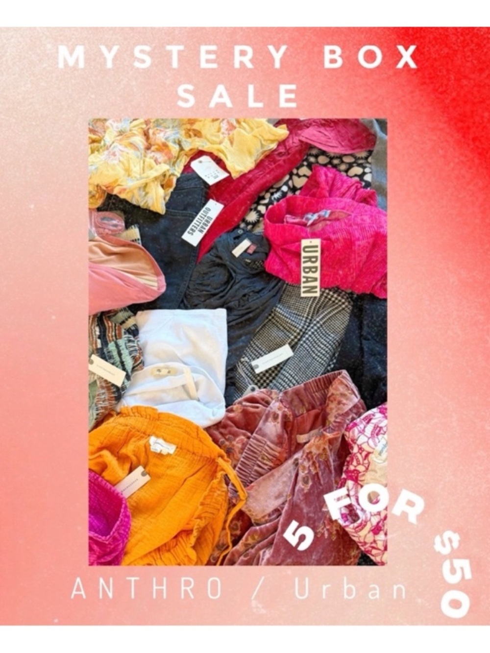 Urban Outfitters Anthropologie NWT Reseller Inventory Mystery Box 5 Pieces Women